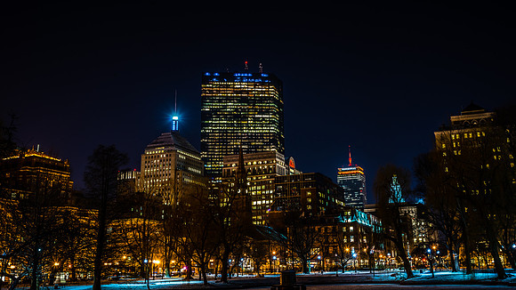 Boston by winter night