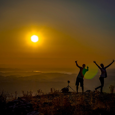 Happy People at the Sunset