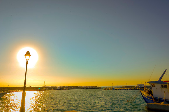 Lights and sunset