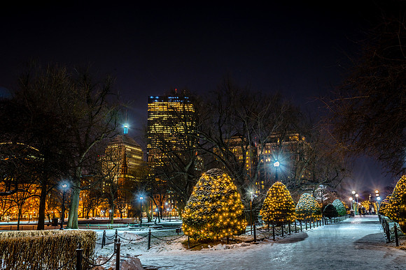 Boston by winter night