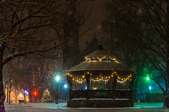 Natick MA Center Park in the Winter