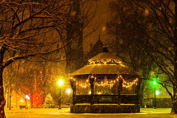 Winter scene at Natick Center