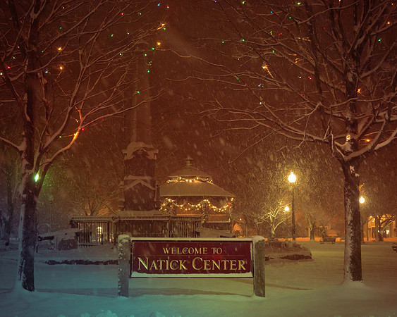 Natick Center in Snow