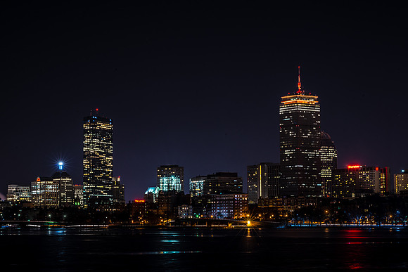 Boston by winter night