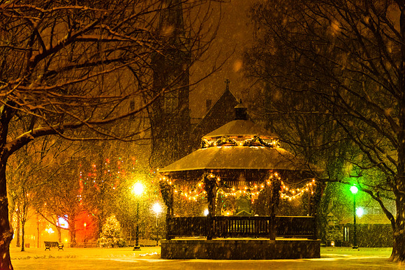 Winter scene at Natick Center