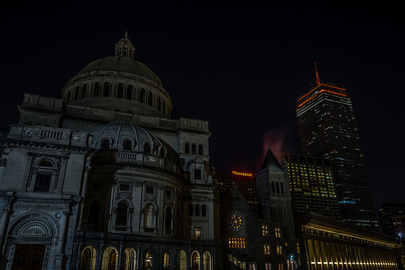 Boston by winter night
