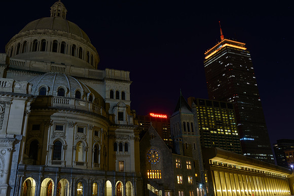 Boston by winter night