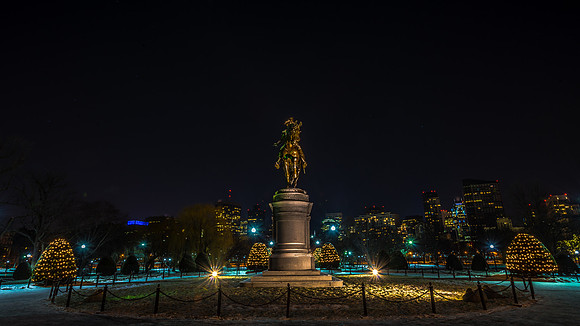 Boston by winter night