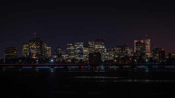 Boston by winter night