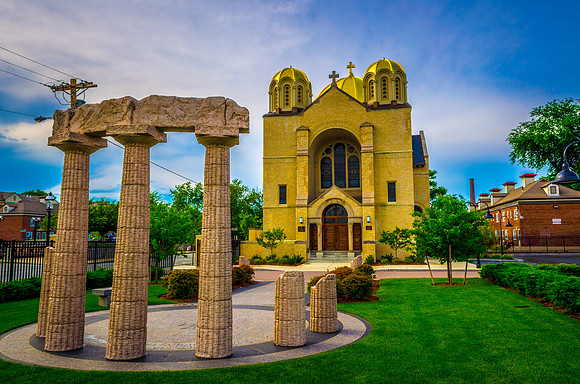 Holy Trinity Greek Church with Delphi Structure