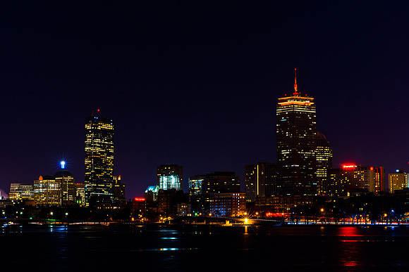 Boston by winter night