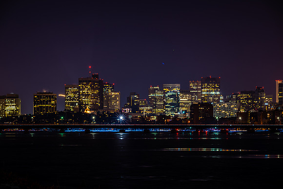 Boston by winter night