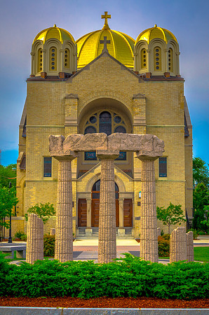 Front View of Holy Trinity Church in Lowell MA