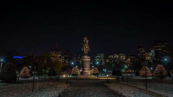 Boston by winter night