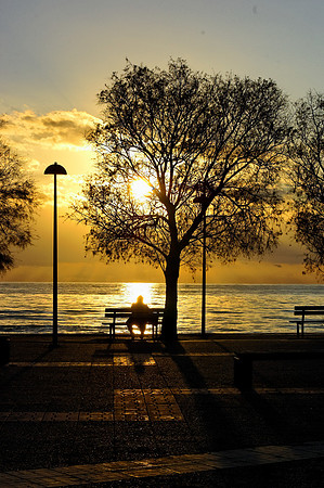Old-man and the sunset