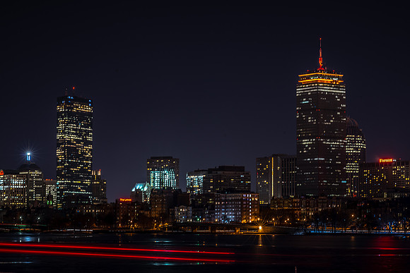 Boston by winter night