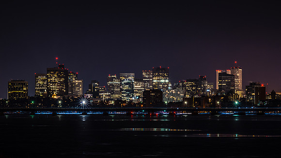 Boston by winter night